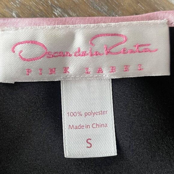 Oscar De La Renta Pink Label Satin Floral Embroidered Nightgown Black Slip Dress - Picture 6 of 8